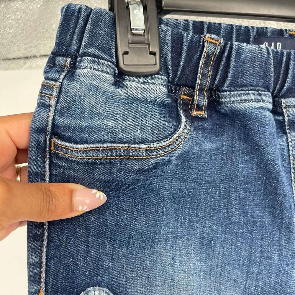 GAP Girls High Stretch Jegging Ankle Jeans Size 12 Embroidered Butterfly Patch